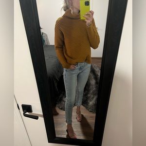 Madewell Mustard Ribbed Turtleneck Sweater